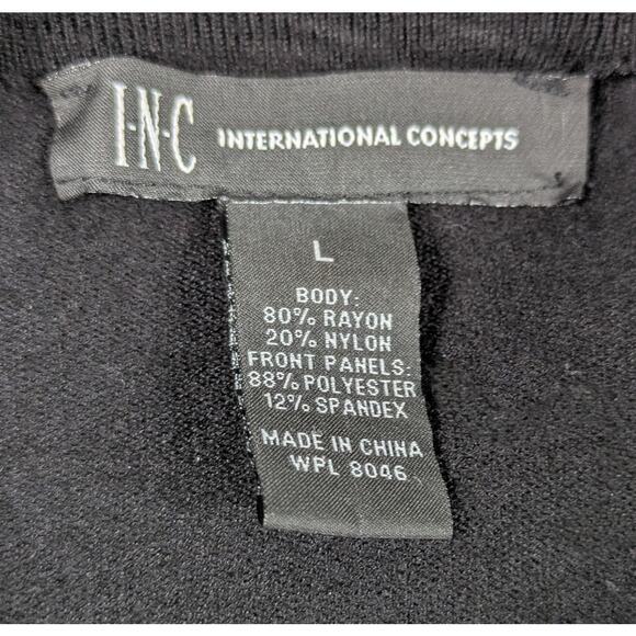 INC International Concepts Women’s Faux Suede & Knit Open Fringe Cardigan Large - Picture 3 of 4